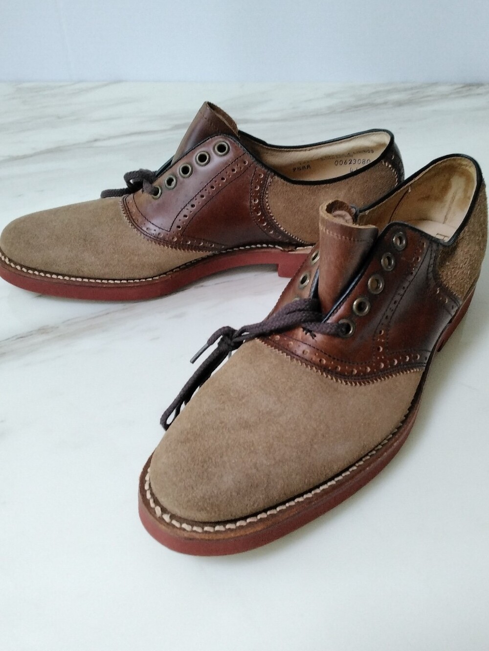 HANOVER WALK-OVER TWO-TONE CALF SKIN SADDLE OXFORD SHOE SZ 9.5 RR